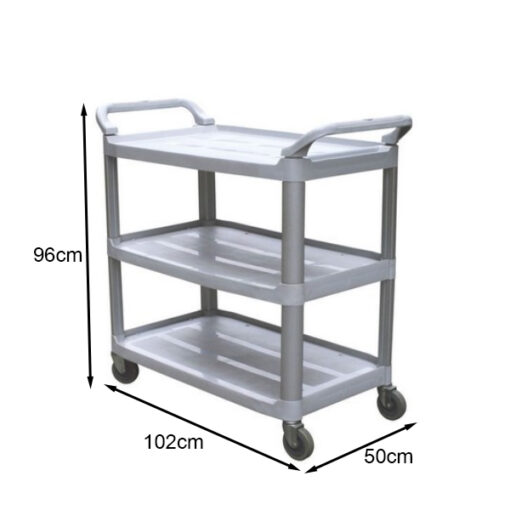 Xe đẩy thức ăn 3 tầng bằng nhựa loại to 2 Kich thuoc xe day thuc an 3 tang bang nhua loai to