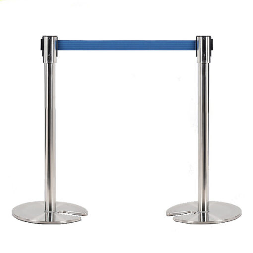 Côt chắn Inox trắng đế chữ U dây xanh dương dài 3m 2 PTCI U3D 2