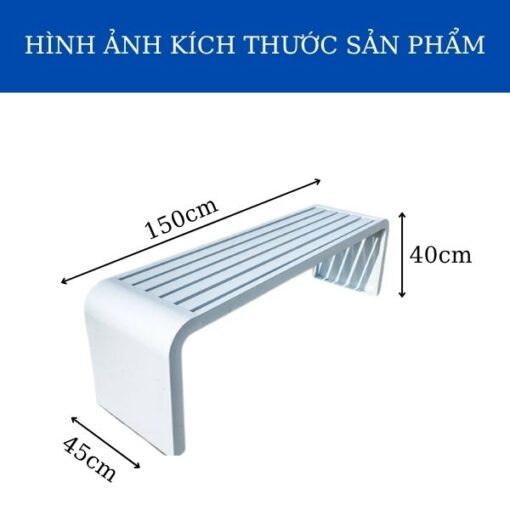 ghe bang khong tua mau trang dai 1m5 1