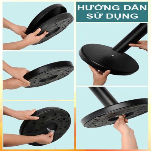 Cột chắn sơn đen dây đen 2m 5 htx cot chan inox den day cang htsc 33