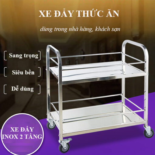 xe day thuc an inox 2 tang 3