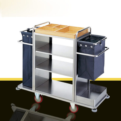 Xe làm phòng khách sạn Inox, xe dọn buồng cao cấp 2 xe lam buong inox trang 2