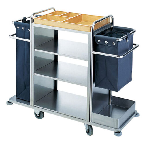 Xe làm phòng khách sạn Inox, xe dọn buồng cao cấp 1 xe lam buong inox trang 3