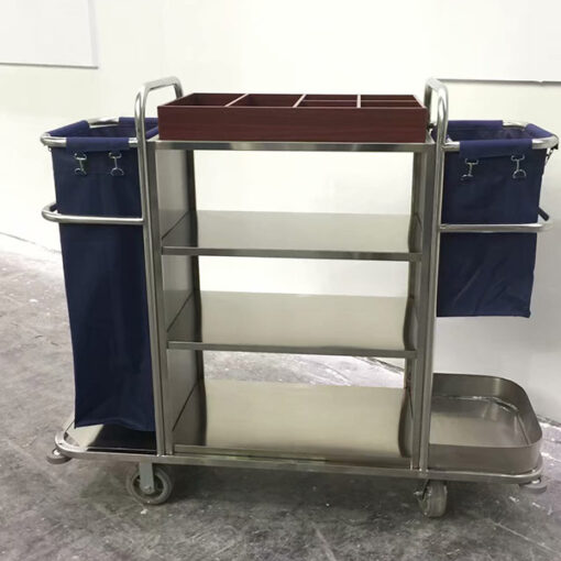 Xe làm phòng khách sạn Inox, xe dọn buồng cao cấp 3 xe lam buong inox trang 4