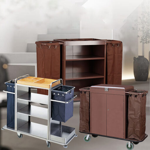 Xe làm phòng khách sạn Inox, xe dọn buồng cao cấp 4 xe lam buong inox trang 5