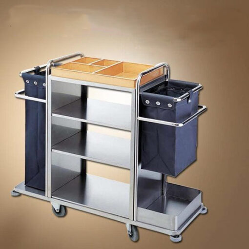 Xe làm phòng khách sạn Inox, xe dọn buồng cao cấp 5 xe lam buong inox trang 6